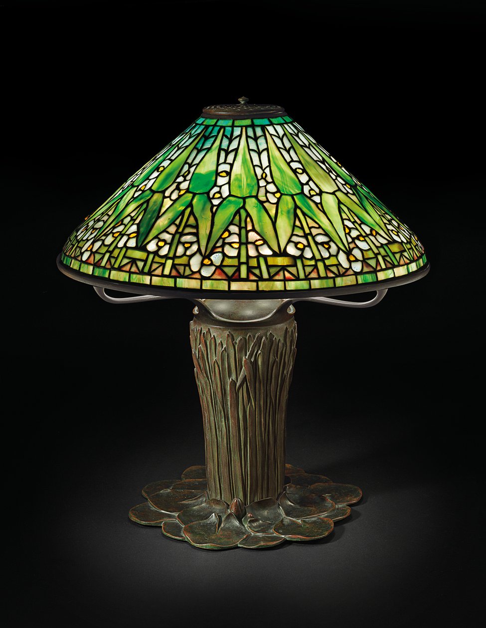 Arrowhead bordlampe, ca. 1910 (blyet glas og bronze) af Tiffany and Company