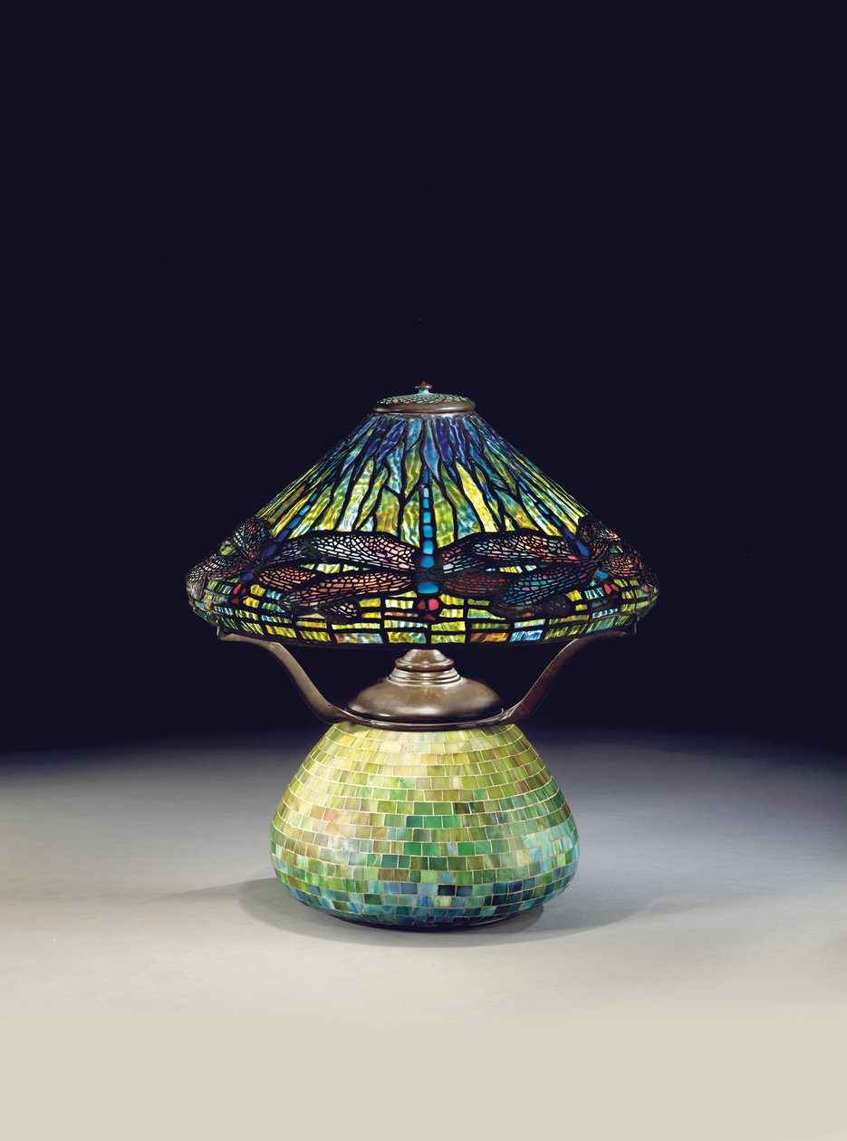 Dragonfly bordlampe, ca. 1910 (blyet glas og mosaik) af Tiffany and Company