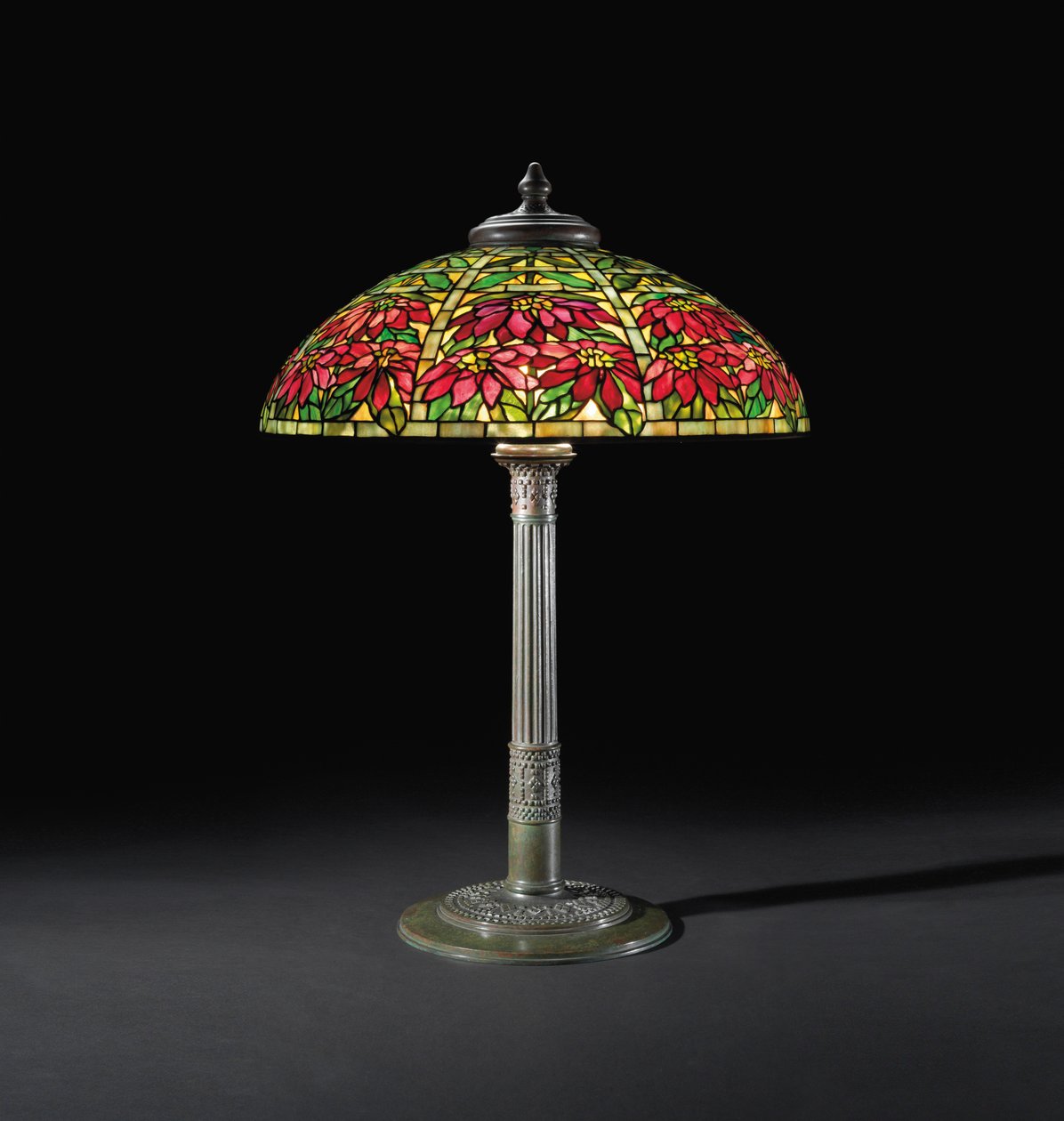 Julestjerne bordlampe, ca. 1910 (blyeret glas og bronze) af Tiffany and Company