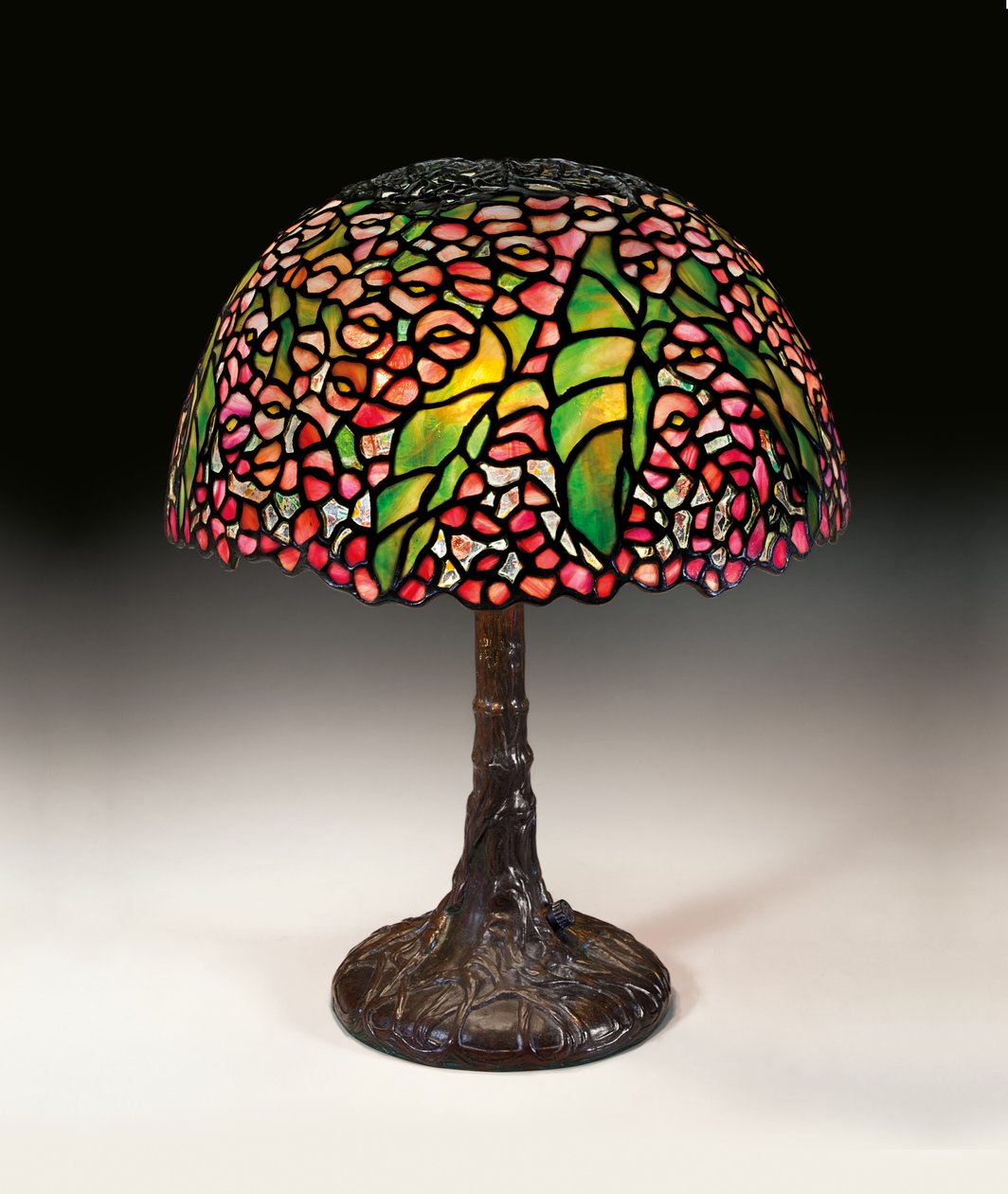 Pony Begonia bordlampe, ca. 1910 (blyet glas og bronze) af Tiffany and Company