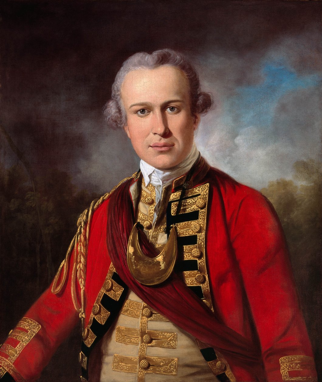 Uidentificeret officer fra et kongeligt fodregiment, ca. 1760 (olie på lærred) af Tilly Kettle