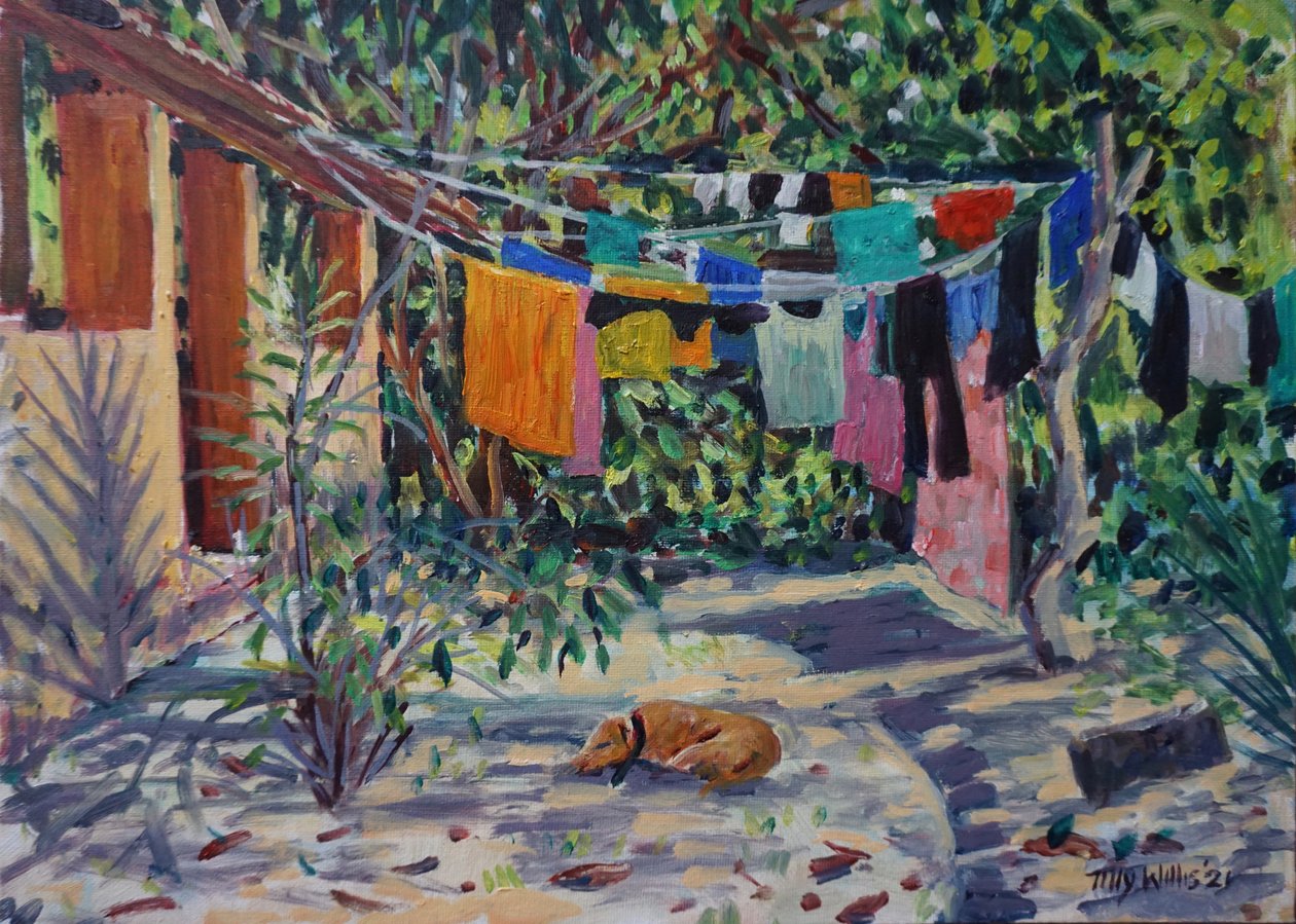 Laundry Shadows 2021 (olie) af Tilly Willis