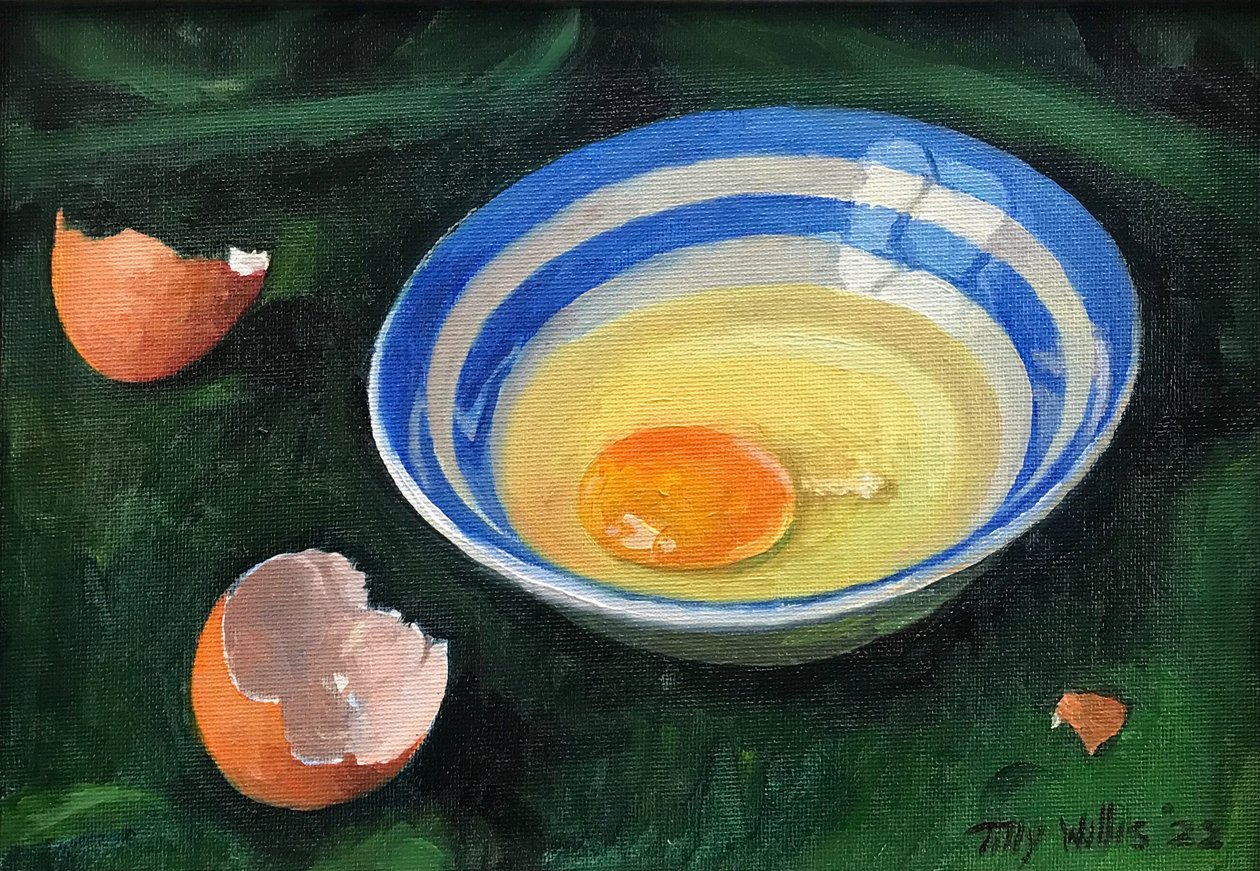 Somerset Egg, 2022 (olie om bord) af Tilly Willis