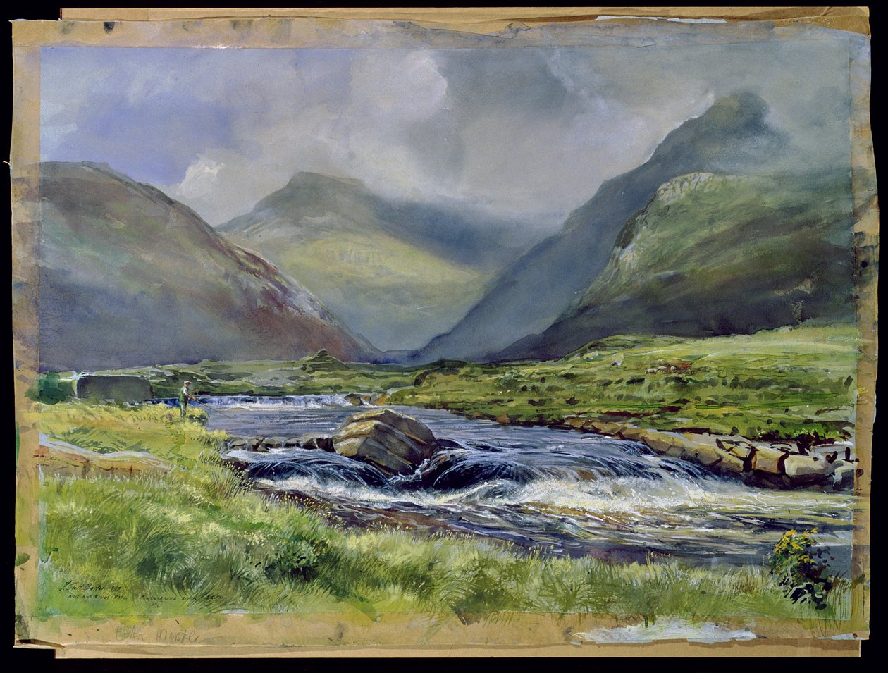 Bundorragha River, Kings and Rock Pools, Co. Mayo, Irland, 1997 (wc på papir) af Tim Scott Bolton