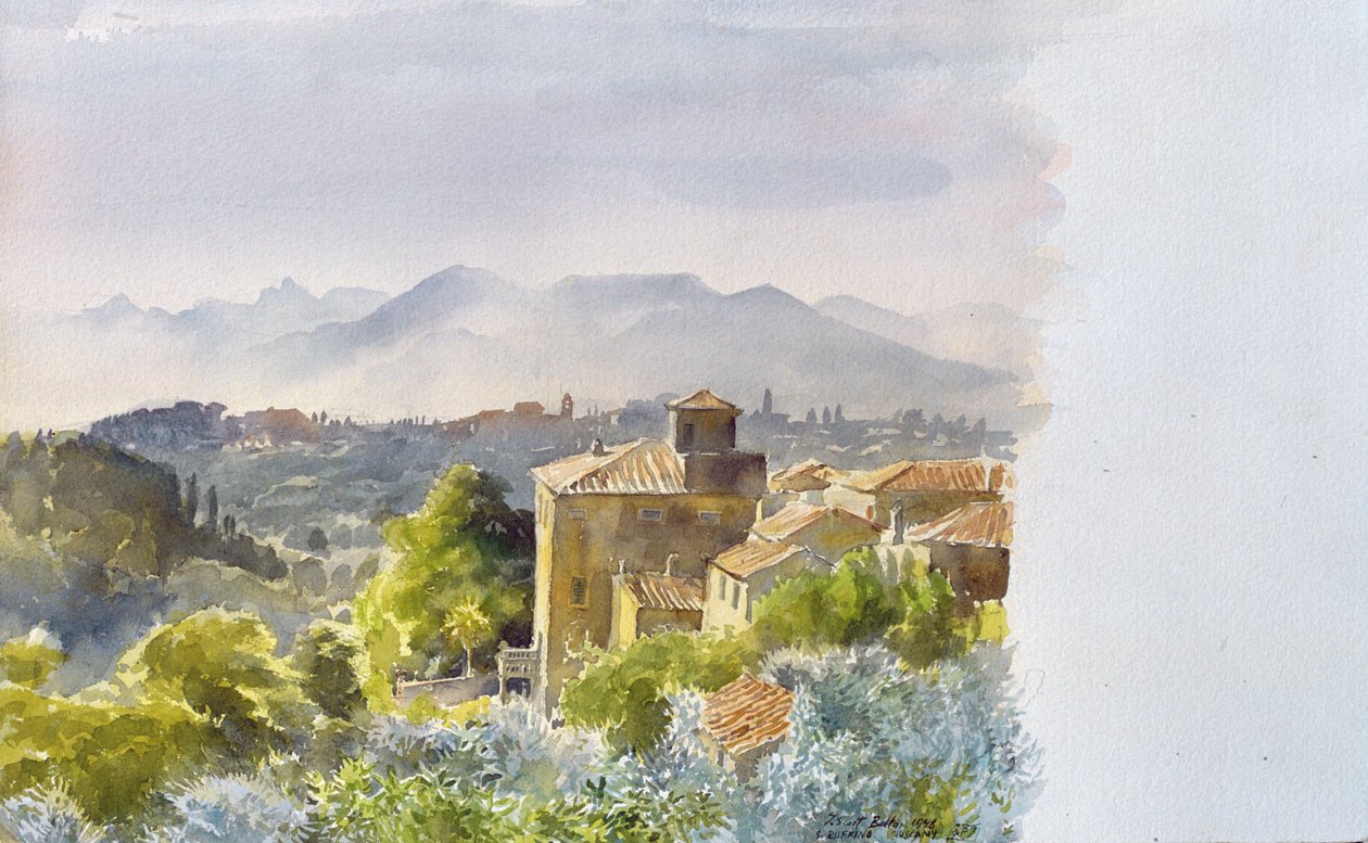 San Ruffino, Casciani, Toscana, 1998 (wc på papir) af Tim Scott Bolton