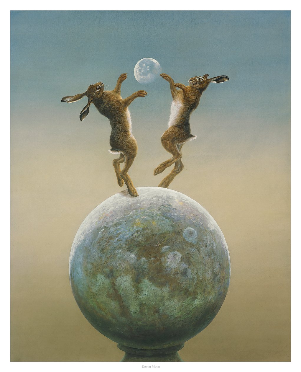 Devon Moon. (Akvarel og gouache på papir) af Tim Hayward