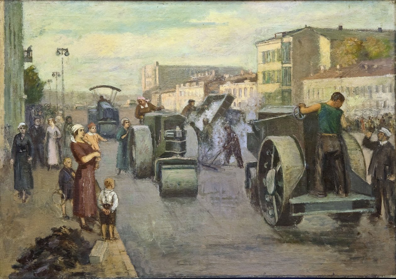 Rekonstruktionen af Moskva par Pustovalov, Timofei Ermilovich (1891-1944). Olie på lærred, størrelse: 82x115 af Timofei Ermilovich Pustovalov