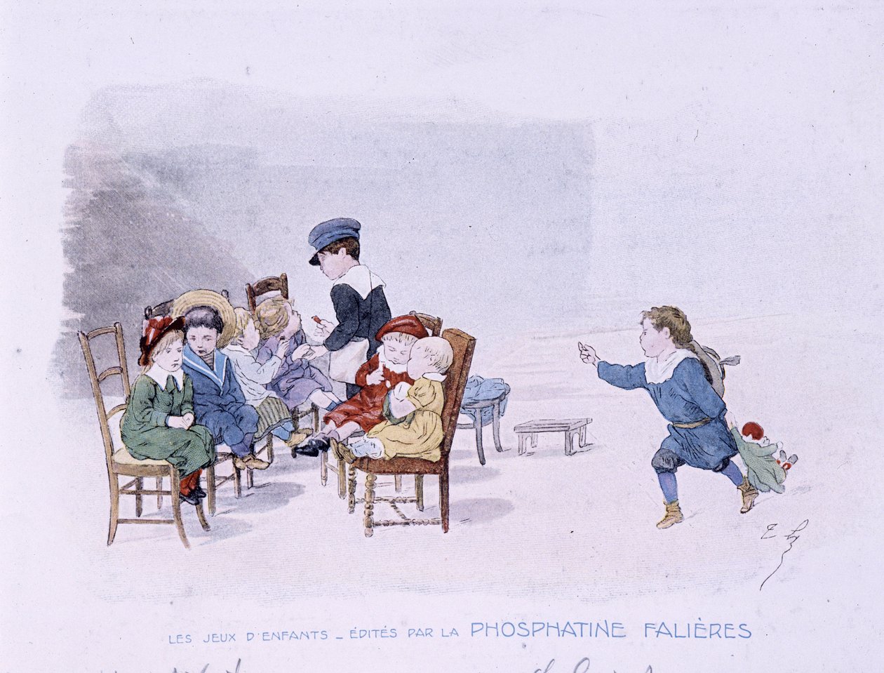 Børns spil: Skolen - dess. de Lobrichon, red. af Phosphatine Falières, v.1920 af Timoleon Marie Lobrichon