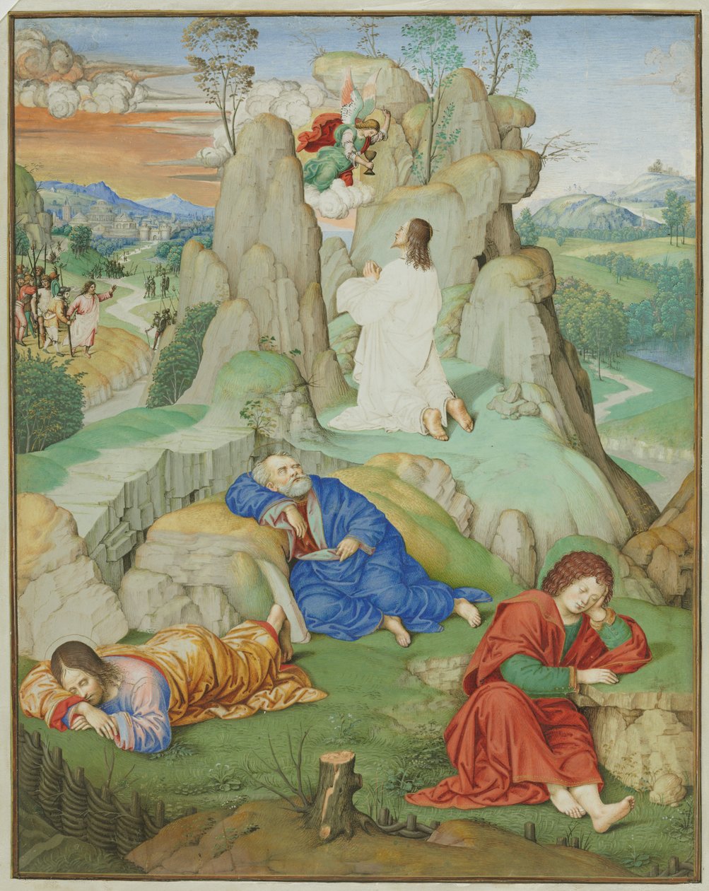 Helsides miniature: The Agony in the Garden, 1490-1500. af Timoteo Viti