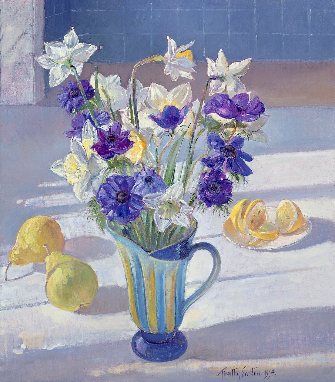 Forårsblomster og citroner, 1994 af Timothy Easton