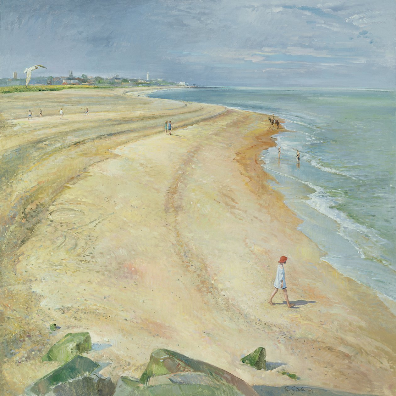 The Curving Beach, Southwold, 1997 af Timothy Easton