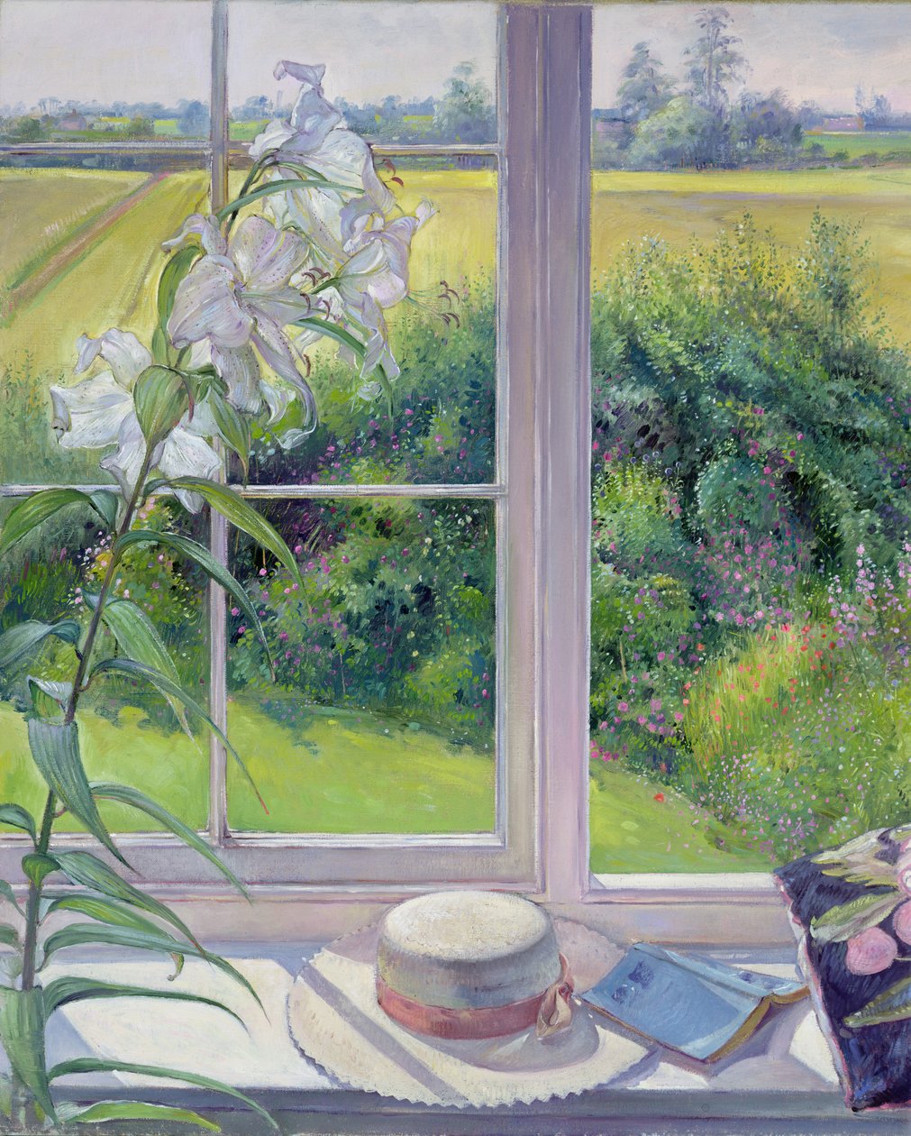 Window Seat and Lily, 1991 af Timothy Easton