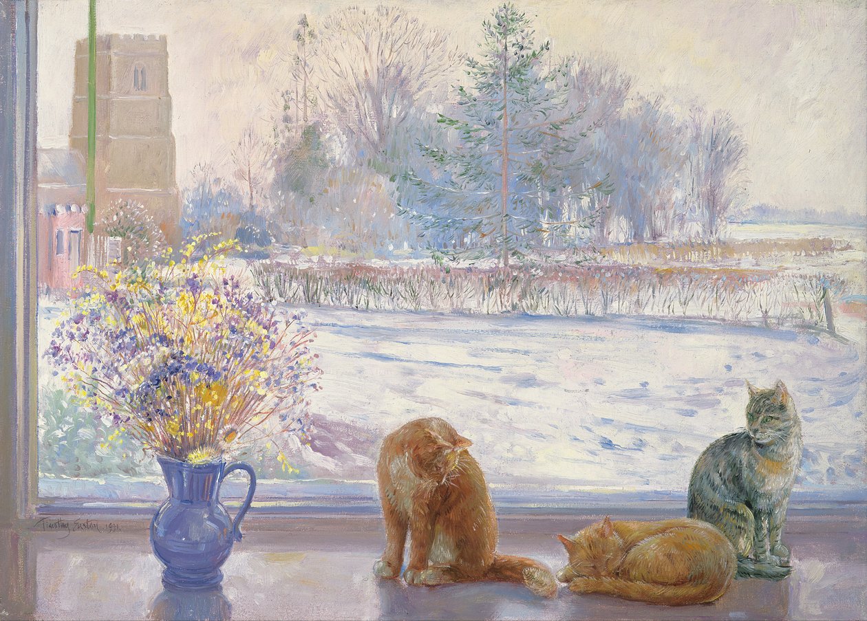 Vinterprospekt med katte af Timothy Easton