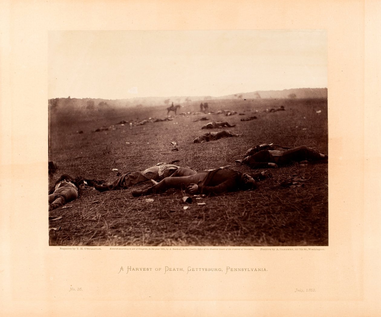 A Harvest of Death, Gettysburg, Pennsylvania af Timothy H. OSullivan