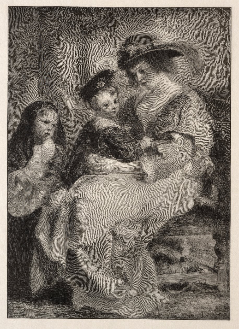 Helen Fourment og hendes børn, 1894. af Timothy Cole