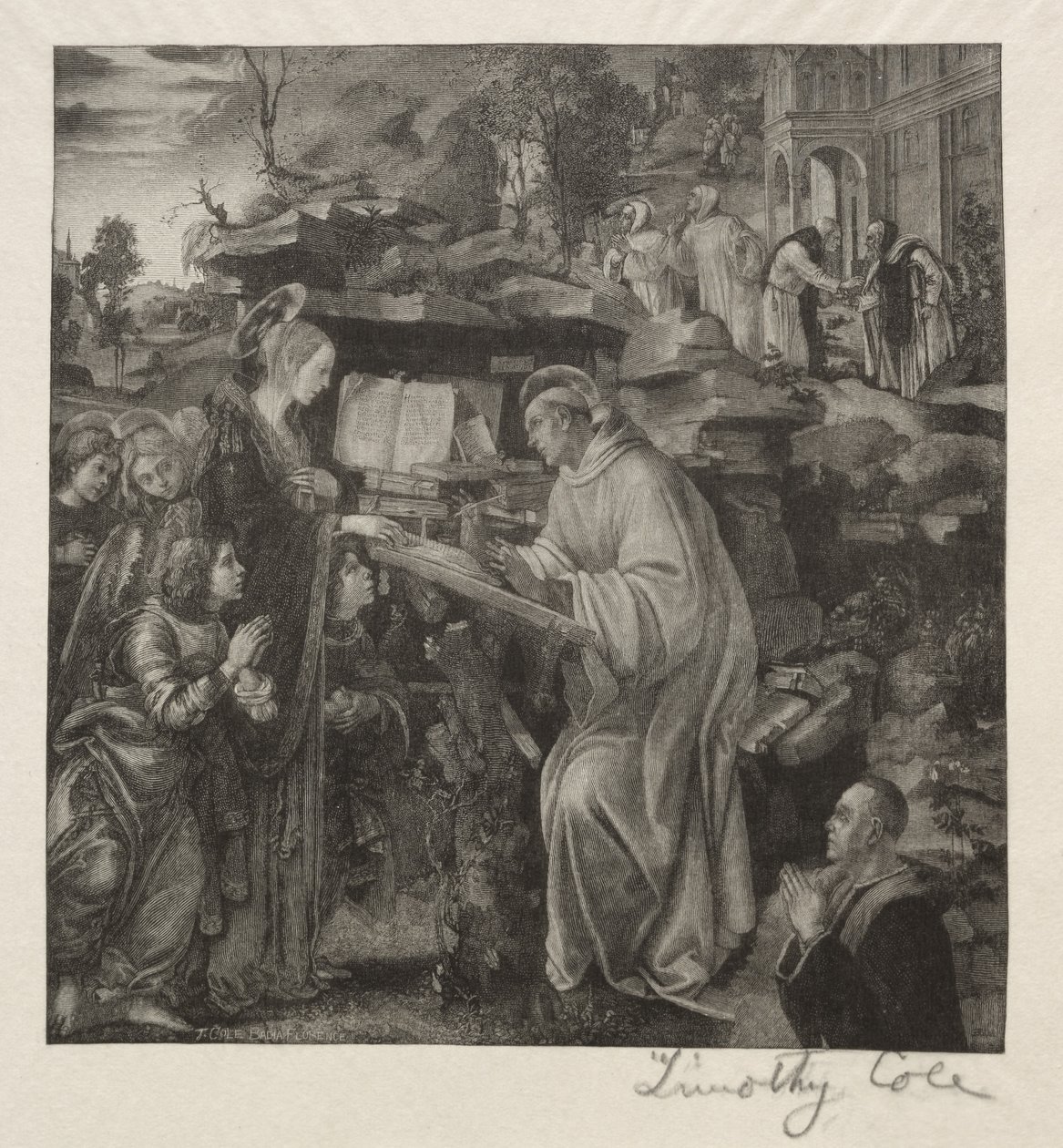 Gamle italienske mestre: Madonna viser sig for St. Bernard, 1888-1892. af Timothy Cole