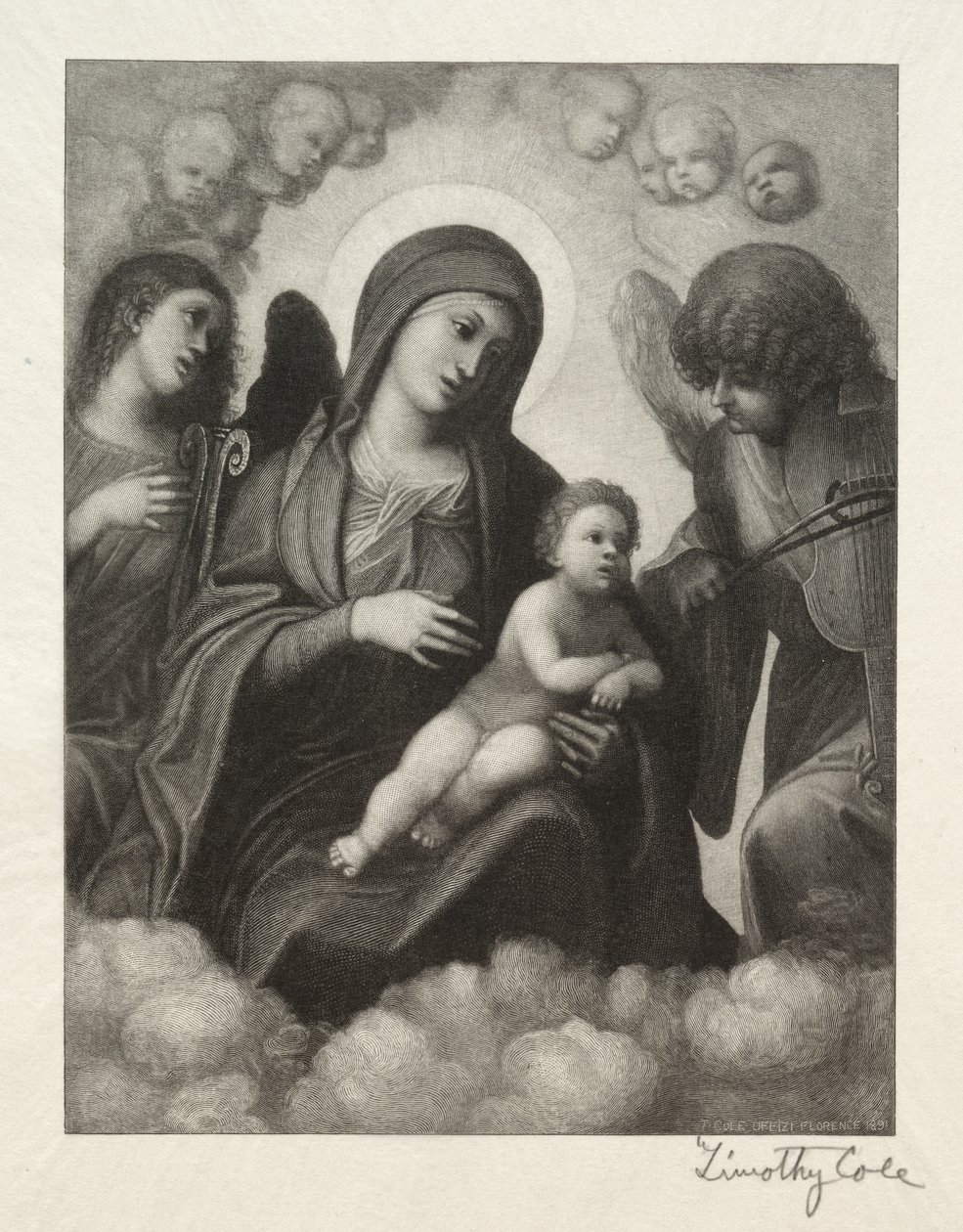 Gamle italienske mestre: Madonna og barn i herlighed, 1891. af Timothy Cole