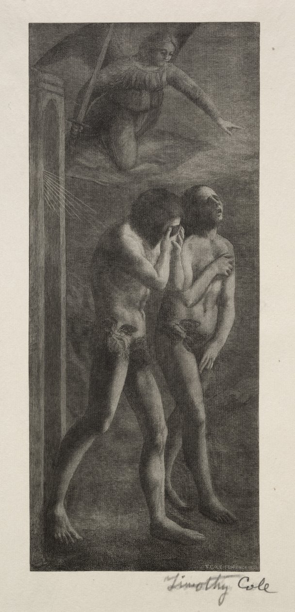 Old Italian Masters: The Expulsion from Paradise, 1888. af Timothy Cole
