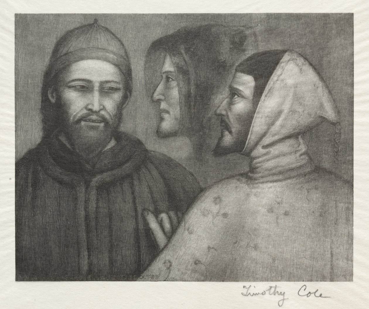 Gamle italienske mestre: tre hoveder, 1885. af Timothy Cole