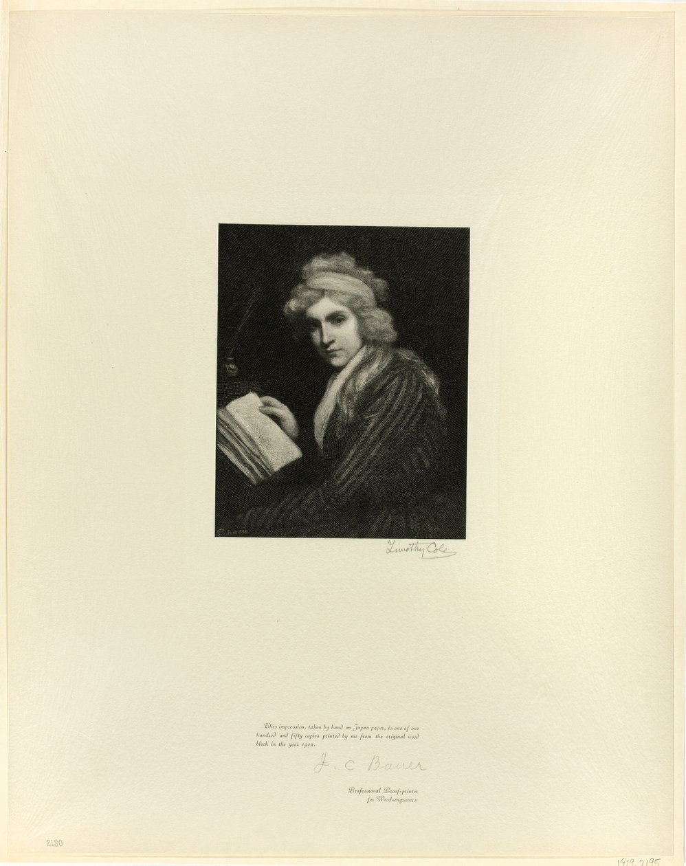 Portræt af Mary Wollstonecraft, fra Old English Masters af Timothy Cole