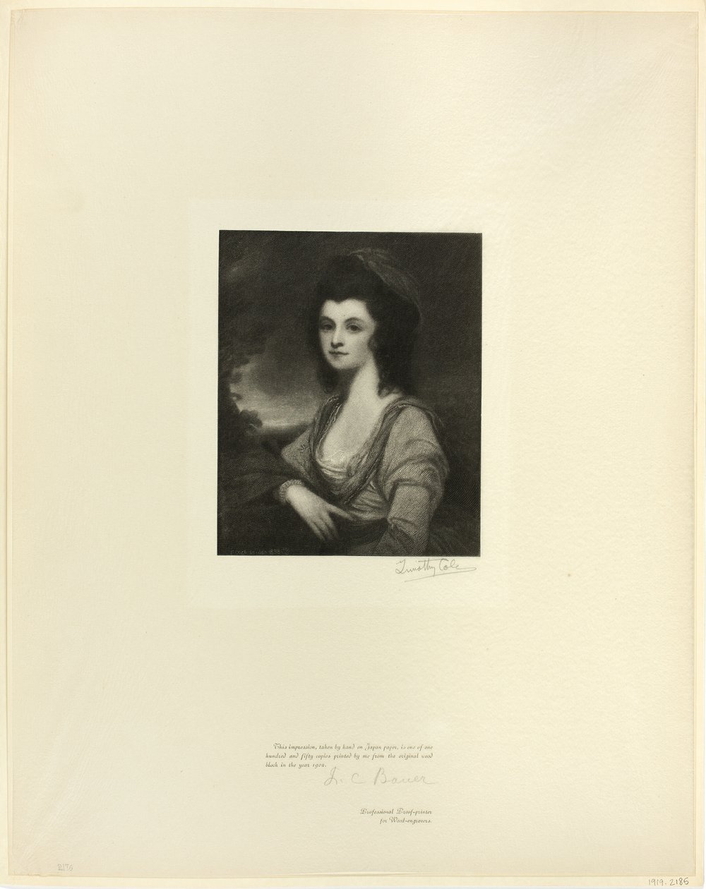 Portræt af Mrs. Davies, fra Old English Masters af Timothy Cole