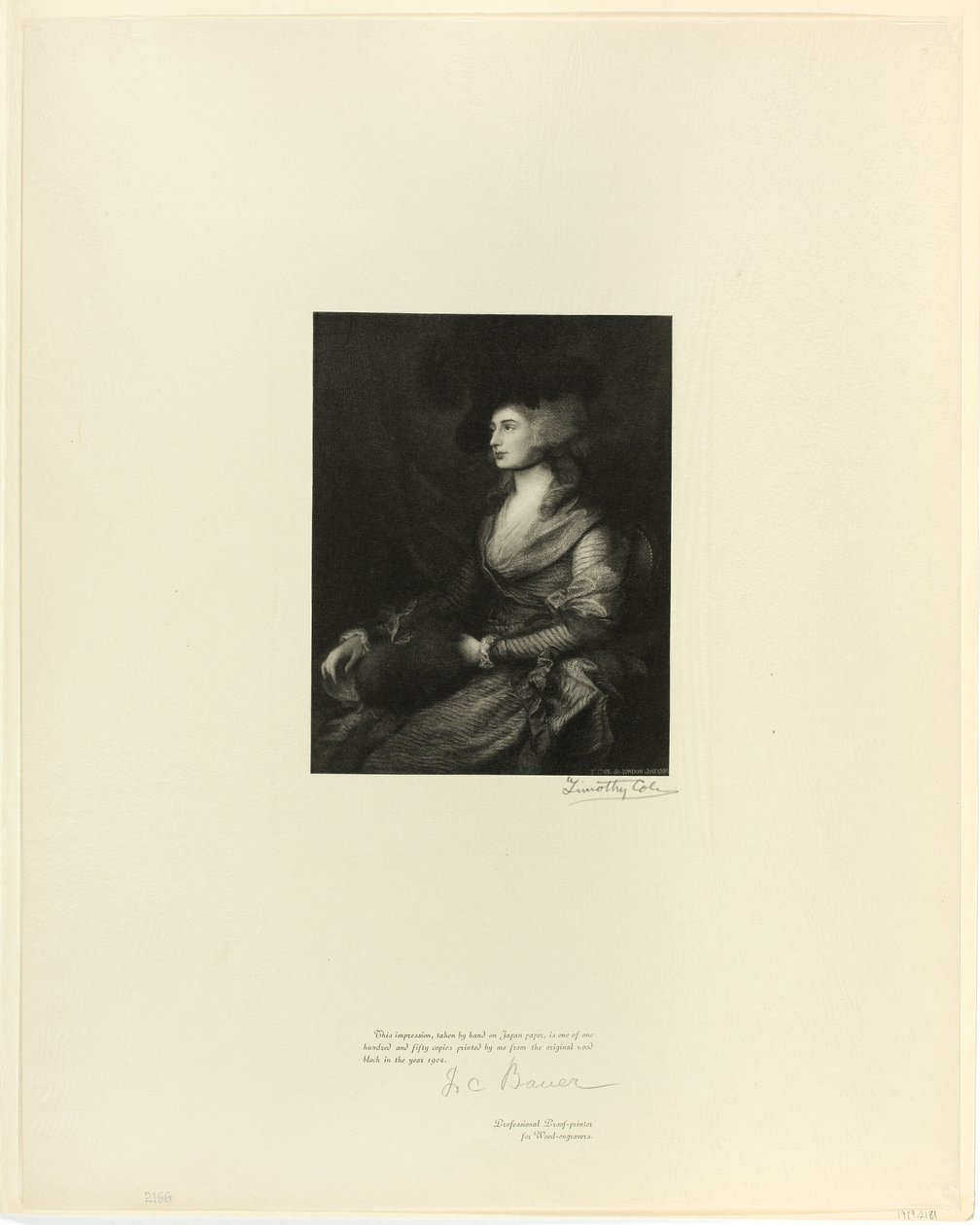 Portræt af Mrs. Siddons, fra Old English Masters af Timothy Cole