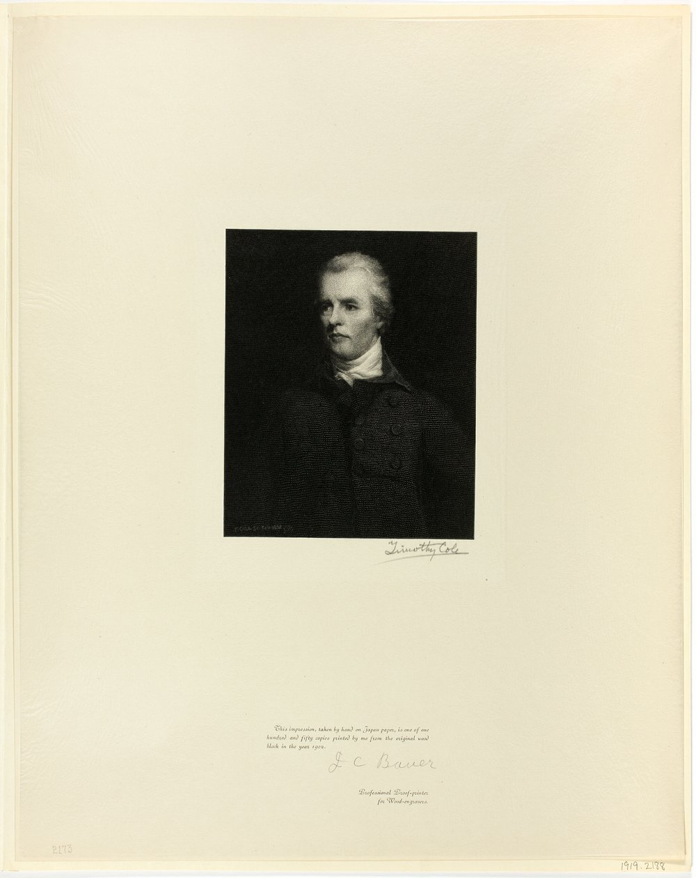 Højre ærede William Pitt, fra Old English Masters af Timothy Cole