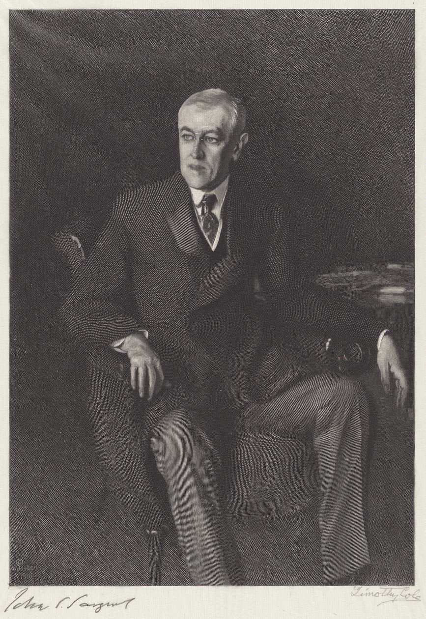 Woodrow Wilson af Timothy Cole after John Singer Sargent