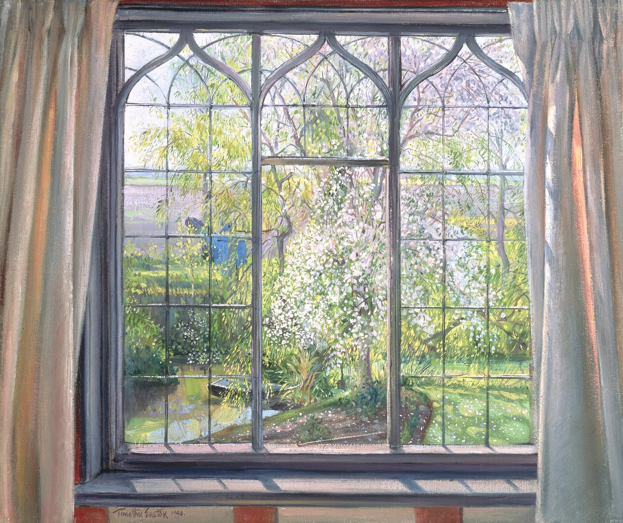 Apple Blossom Against Willow, 1990 af Timothy Easton