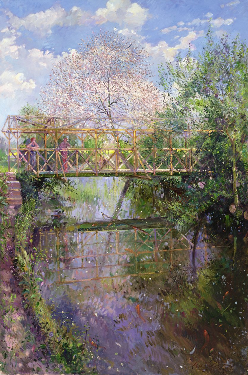 Blomstrende kirsebær- og espalierbro af Timothy Easton