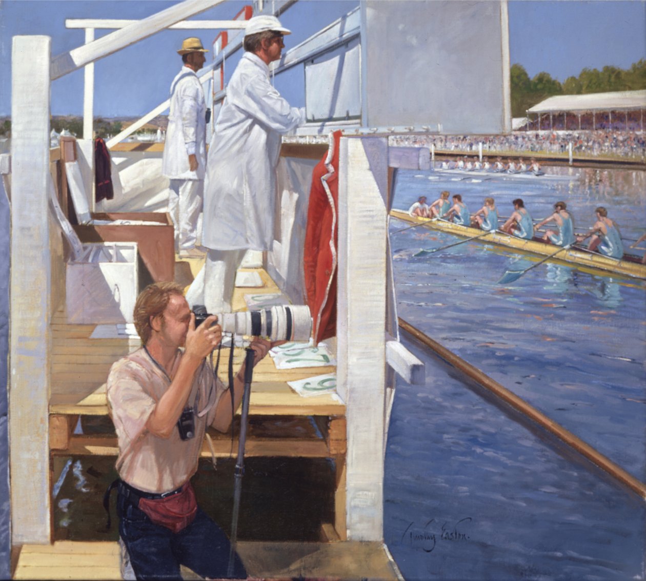 Passing the Progress Board, Henley (olie på lærred) af Timothy Easton