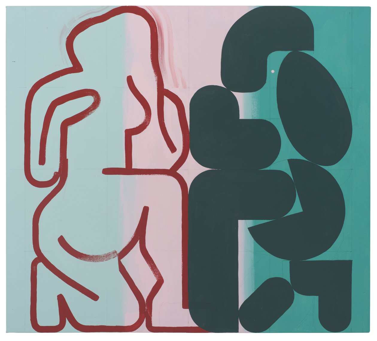 Io og Jupiter (Myth Behaving), 2022 (latex på lærred) af Timothy Gierschick II