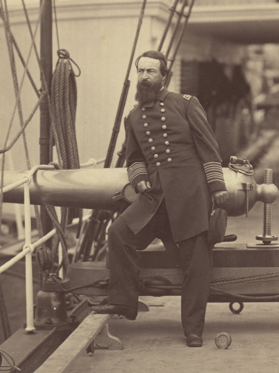 [Admiral David Dixon Porter på dækket af sit flagskib "Malver" efter sejren ved Ft. Fisher, North Carolina]. af Timothy H. O