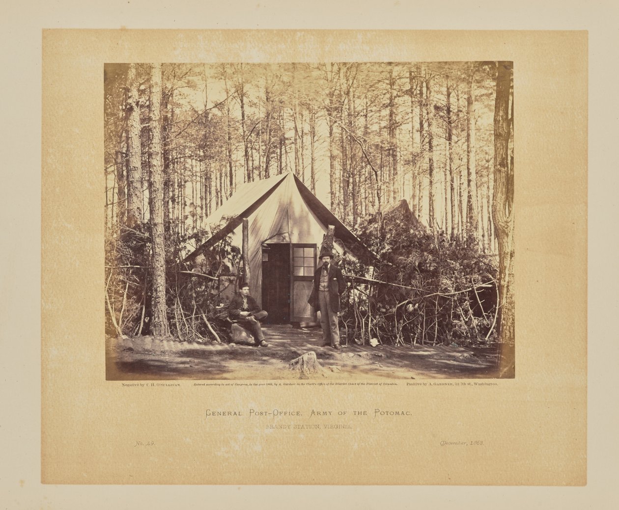 Generalpostkontor, Potomac-hæren, Brandy Station, Virginia af Timothy H. OSullivan