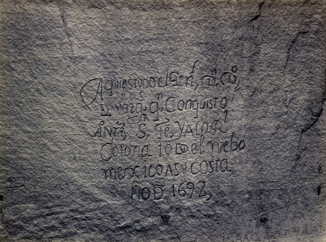 Historisk spansk optegnelse over erobringen, sydsiden af Inscription Rock, New Mexico af Timothy H. O