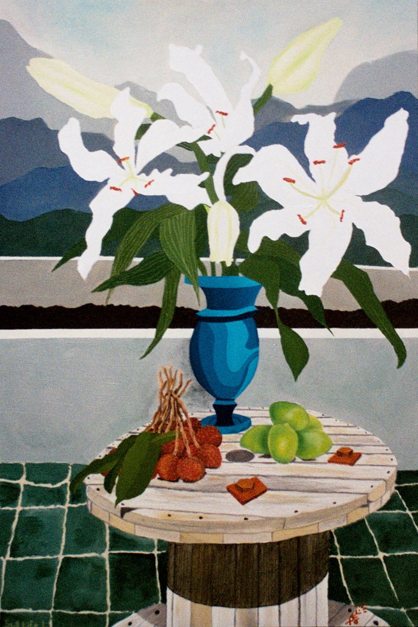 Lilje, lime og litchi, 2004, olie på lærred af Timothy Nathan Joel