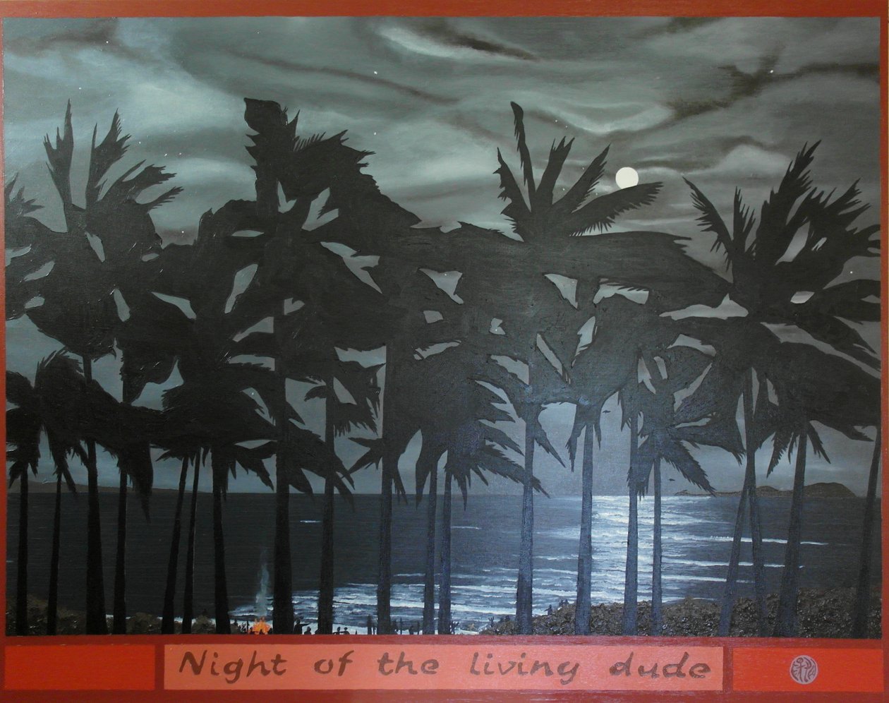 Night of the living dude, 2012, olie på lærred af Timothy Nathan Joel