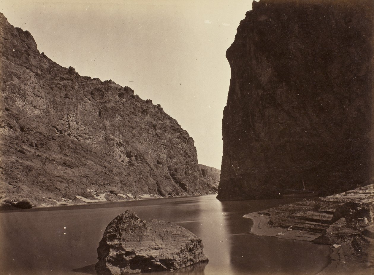 Black Cañon, Colorado River, ser nedenunder, nær Camp 7, 1871 af Timothy OSullivan