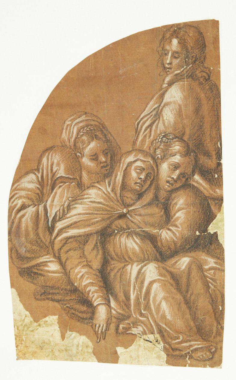 Del af en Pietà (venstre side af en lunettekomposition) af Tintoretto