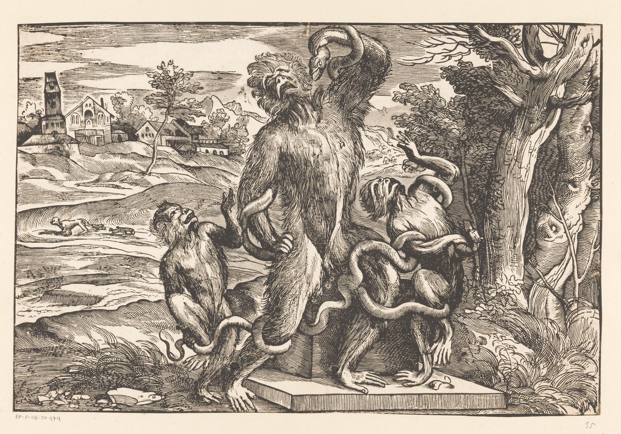 Karikatur på Laocoön-gruppen af Titiaan