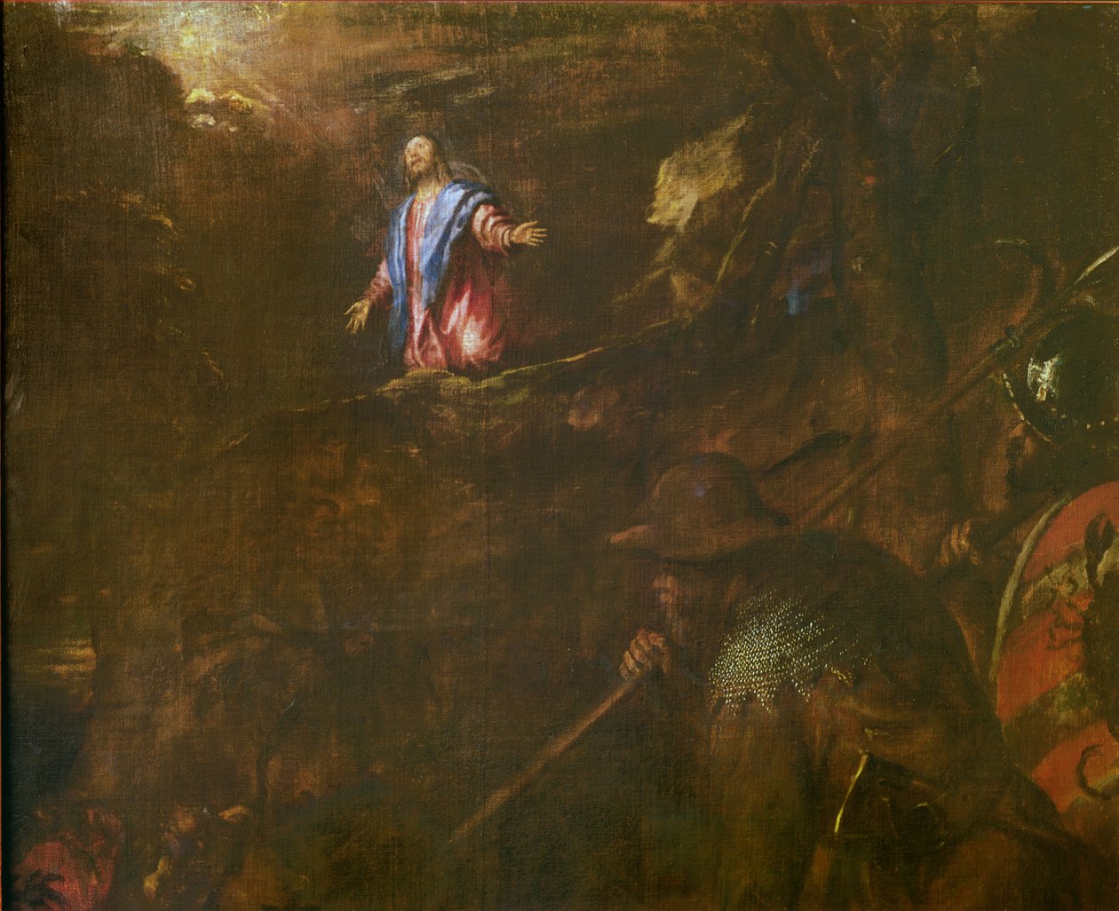 Kristus i olivenhaven (detalje), 1562 af Tiziano Vecelli