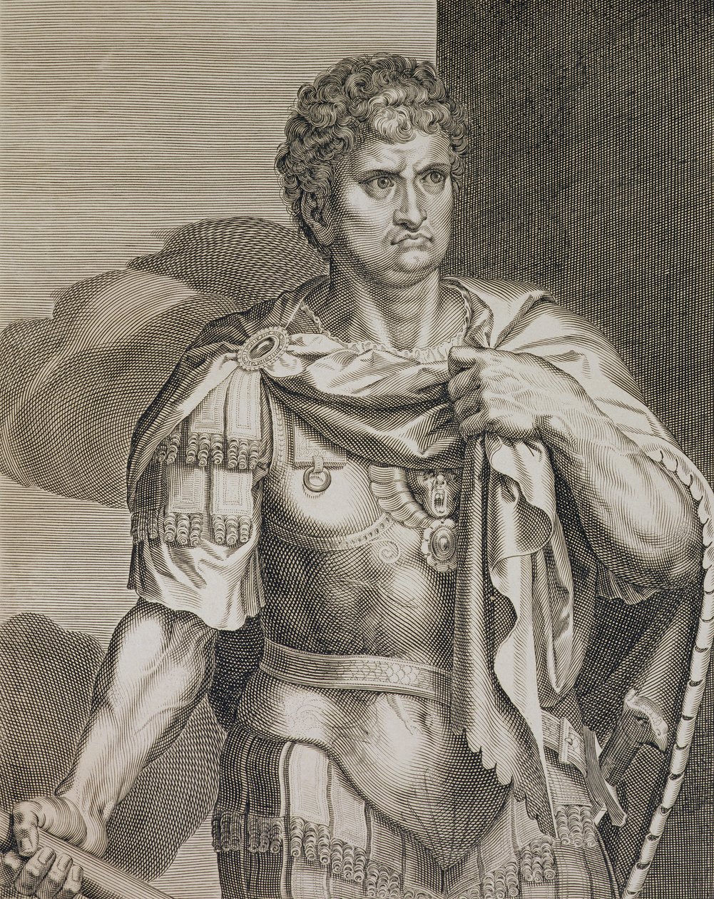 Nero Claudius Cæsar Kejser af Rom 54-68 e.Kr. indgraveret af Aegidius Sadler (1570-1629) af Tiziano Vecelli