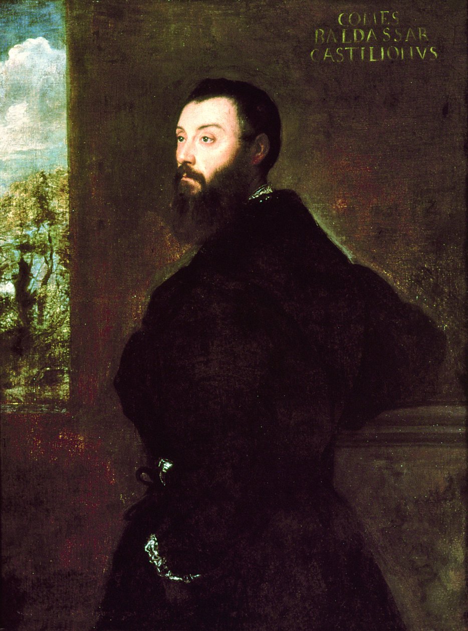 Portræt af Baldassare Castiglione (1478-1529) 1523 af Tiziano Vecelli