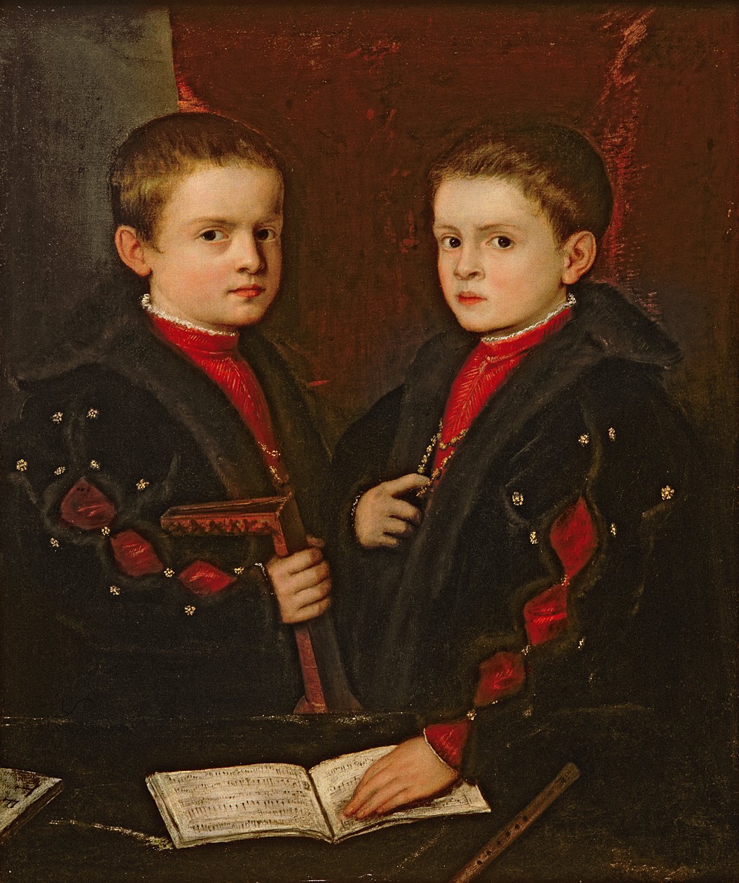 Portræt af Gerolamo Melchiorre (f.1536) og hans bror Francesco Santo da Pesaro (f.1537), ca.1544 af Tiziano Vecelli