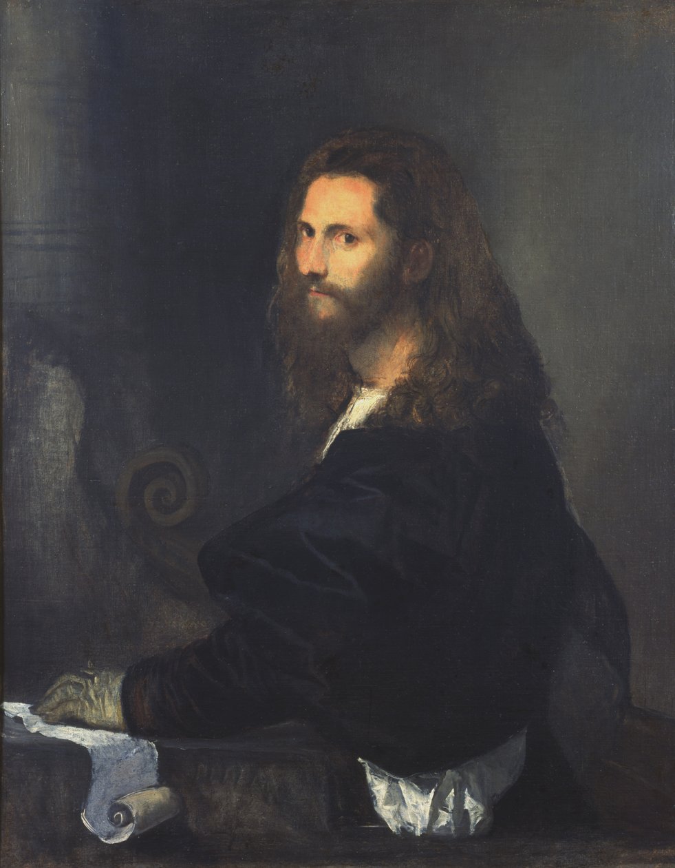 Portræt af en musiker af Tiziano Vecelli