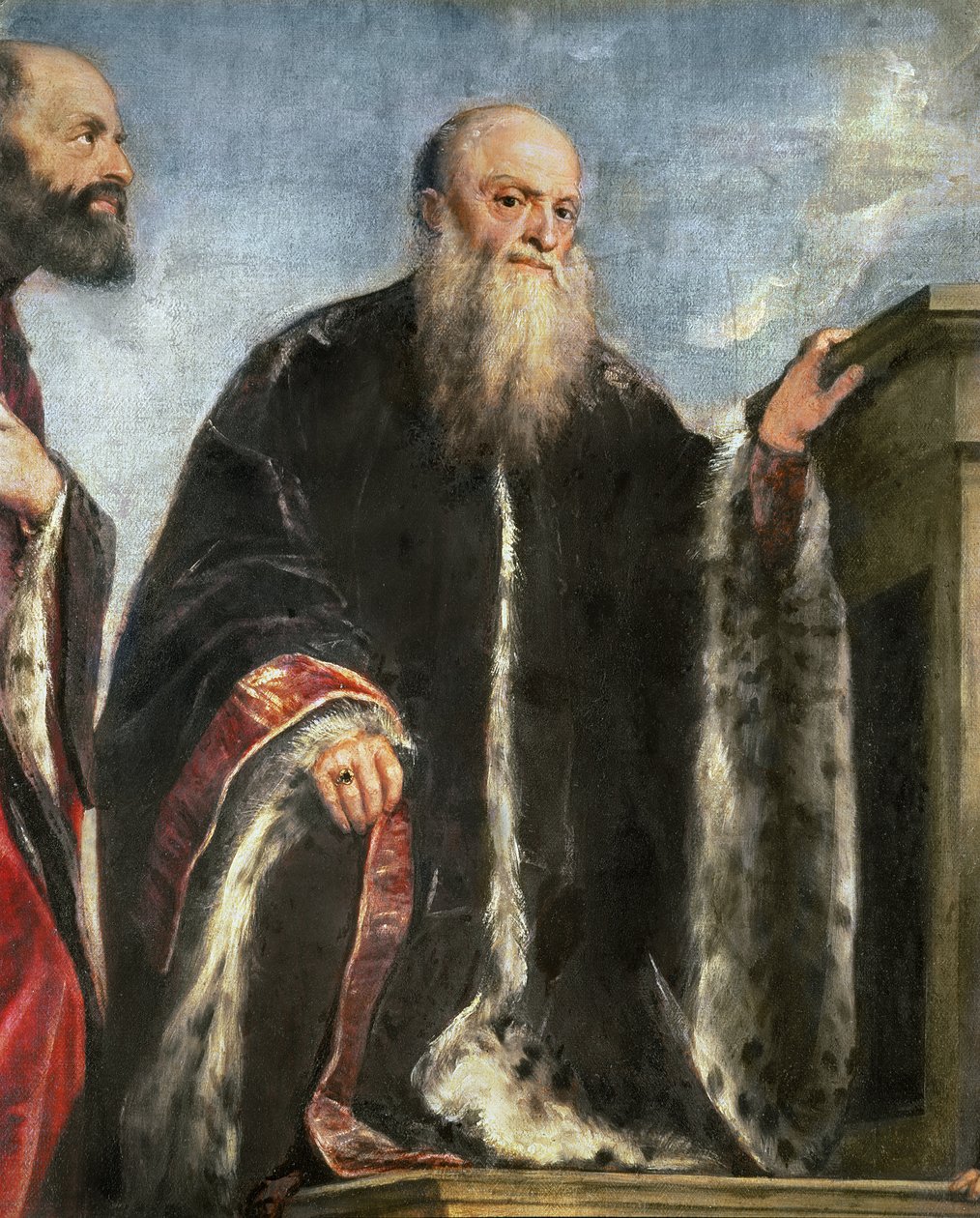 Familien Vendramin, detalje af Gabriel Vendramin d.1552 1543-47 olie på lærred af Tiziano Vecelli