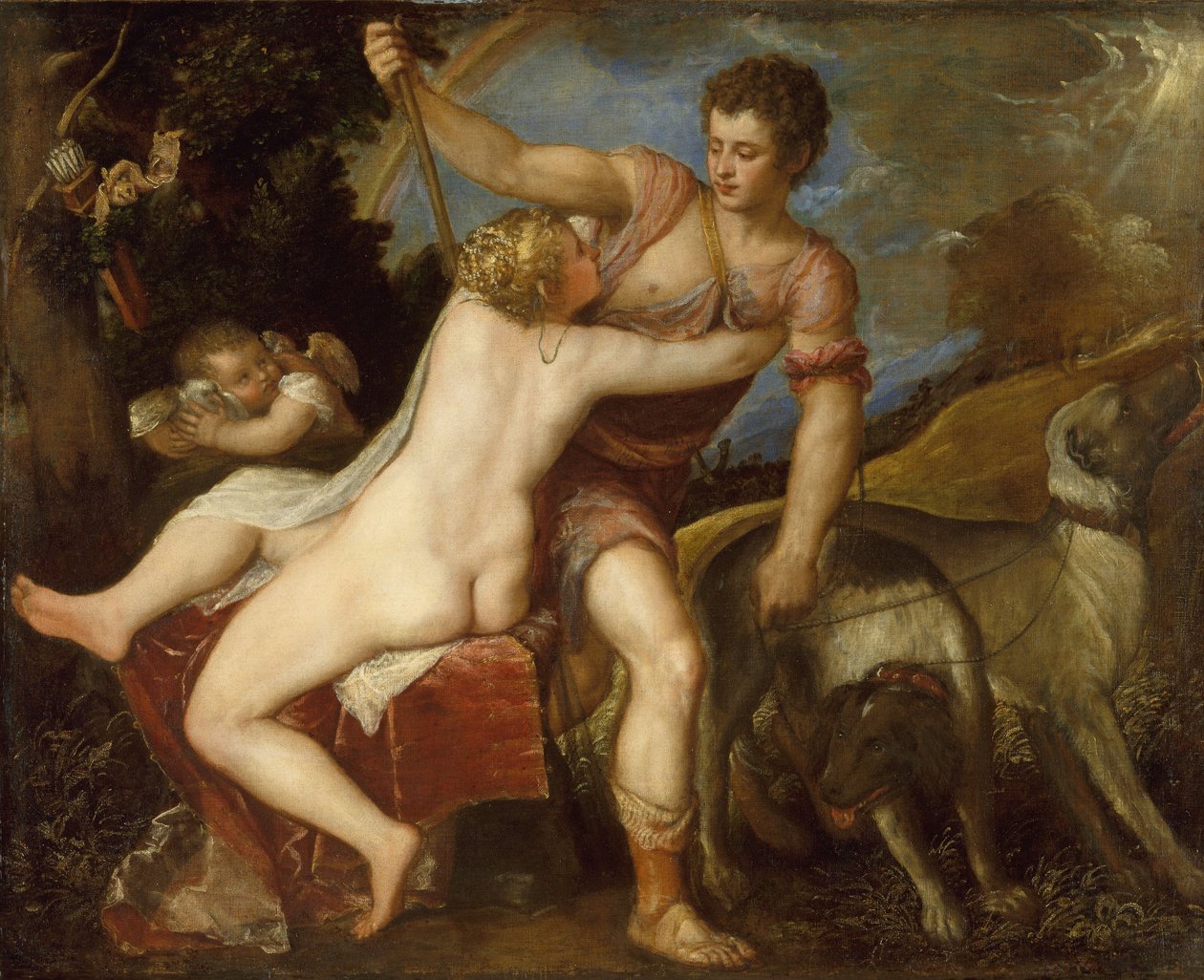 Venus og Adonis, ca. 1560 af Tiziano Vecelli