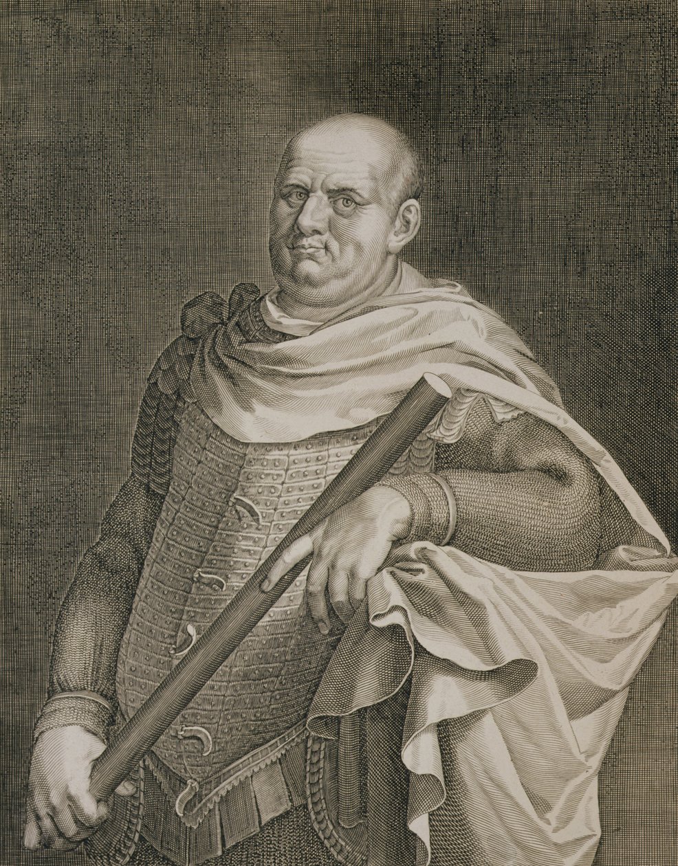 Vespasian (9-79 e.Kr.) Kejser af Rom 69-79 e.Kr. indgraveret af Aegidius Sadeler (1570-1629) af Tiziano Vecelli