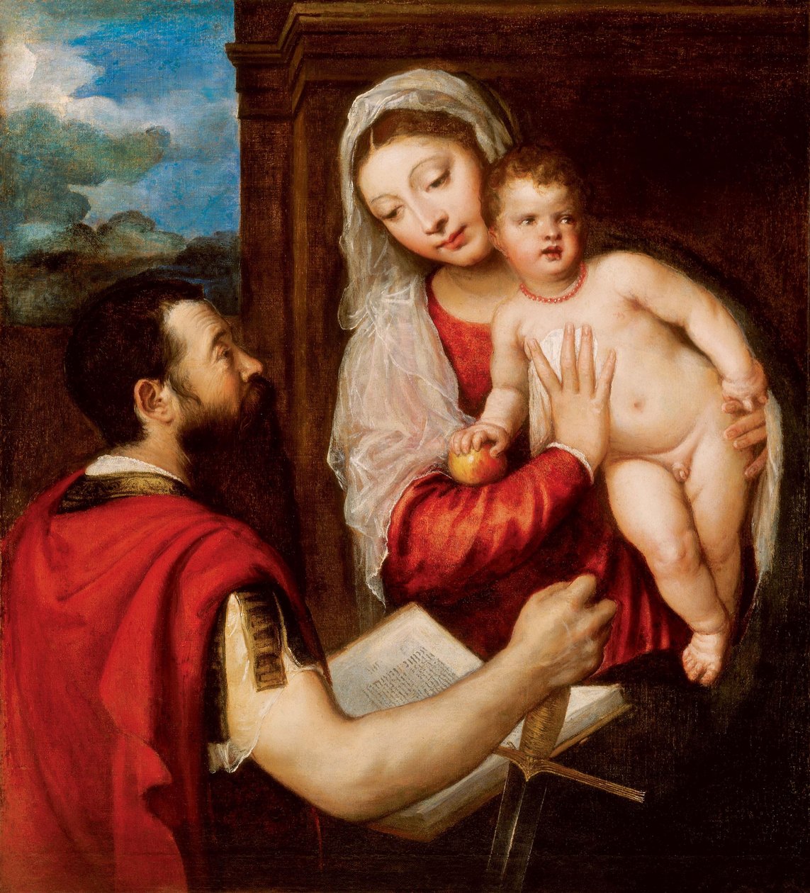 Jomfru Maria med barn og St. Paul af Tiziano Vecelli