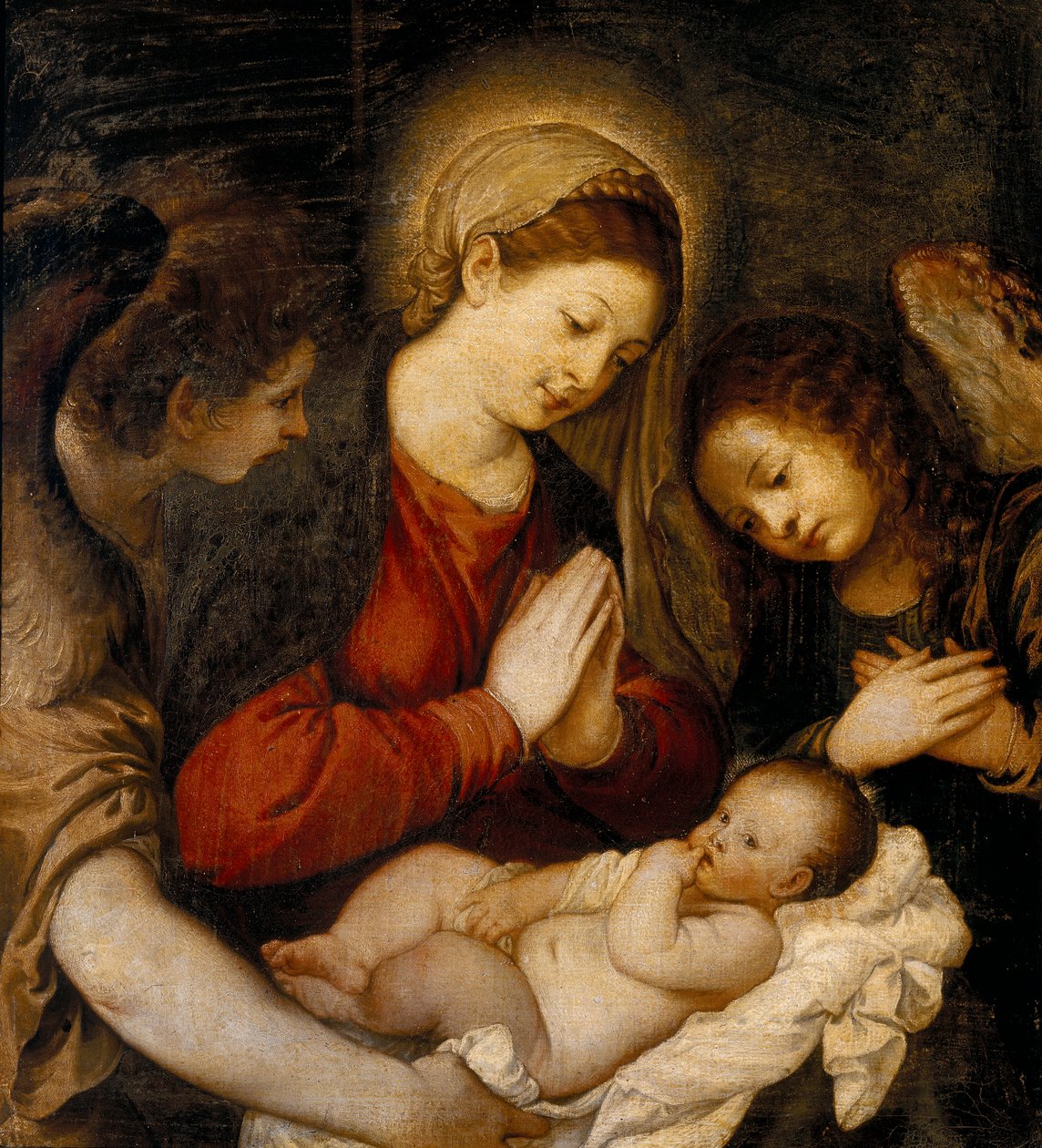 Tilbedelse af barnet af Tiziano Vecelli